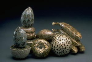 TWO JEWELED PEARS